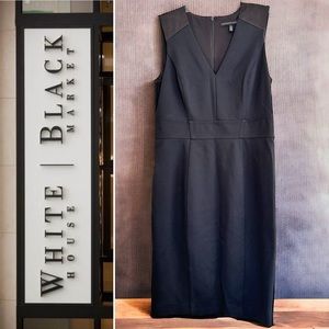 LIKE NEW! WHITE HOUSE BLACK MARKET WOMENS SHEATH DRESS 12. GORGEOUS BLACK DRESS